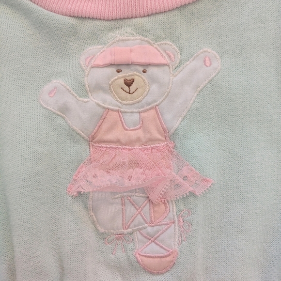 Vintage Pastel Ballet Bear Frilly Sweater - Picture 4 of 4